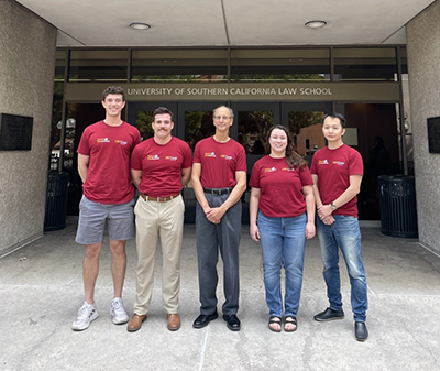 Professor Marc E. Brown (center) with student team Michael Salamy, Dalton Couch, Sophia Zahn and Chen-Yun “Larry” Weng